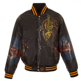 Cleveland Cavaliers JH Design Hand-Painted Leather Jacket - Black - JH Design