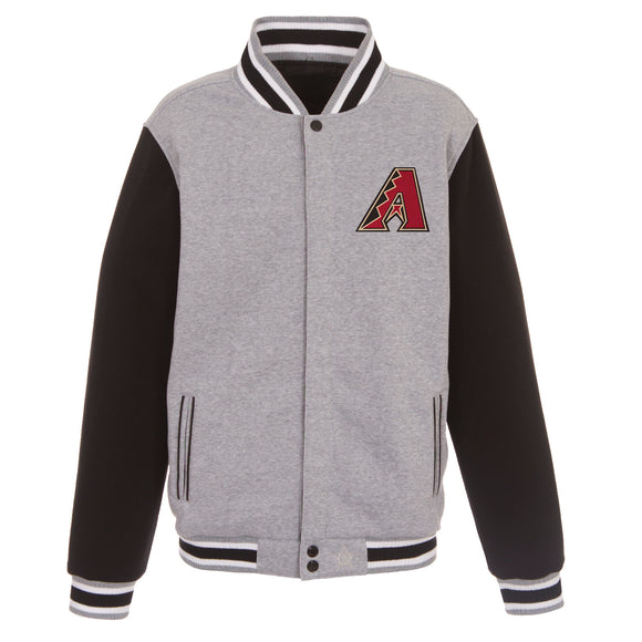 Arizona Diamondbacks Two-Tone Reversible Fleece Jacket - Gray/Black - JH Design
