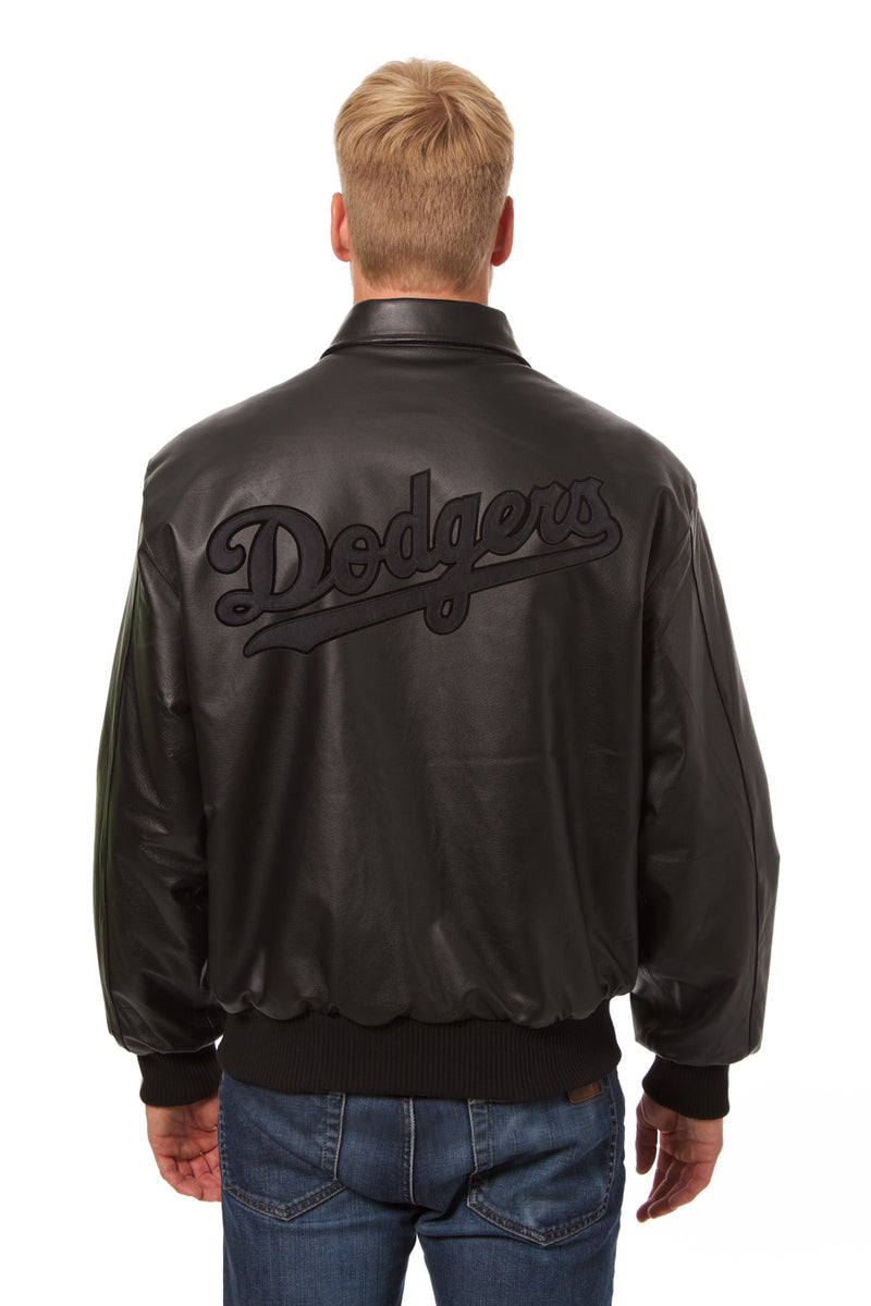 Los Angeles Dodgers Full Leather Jacket - Black/Black