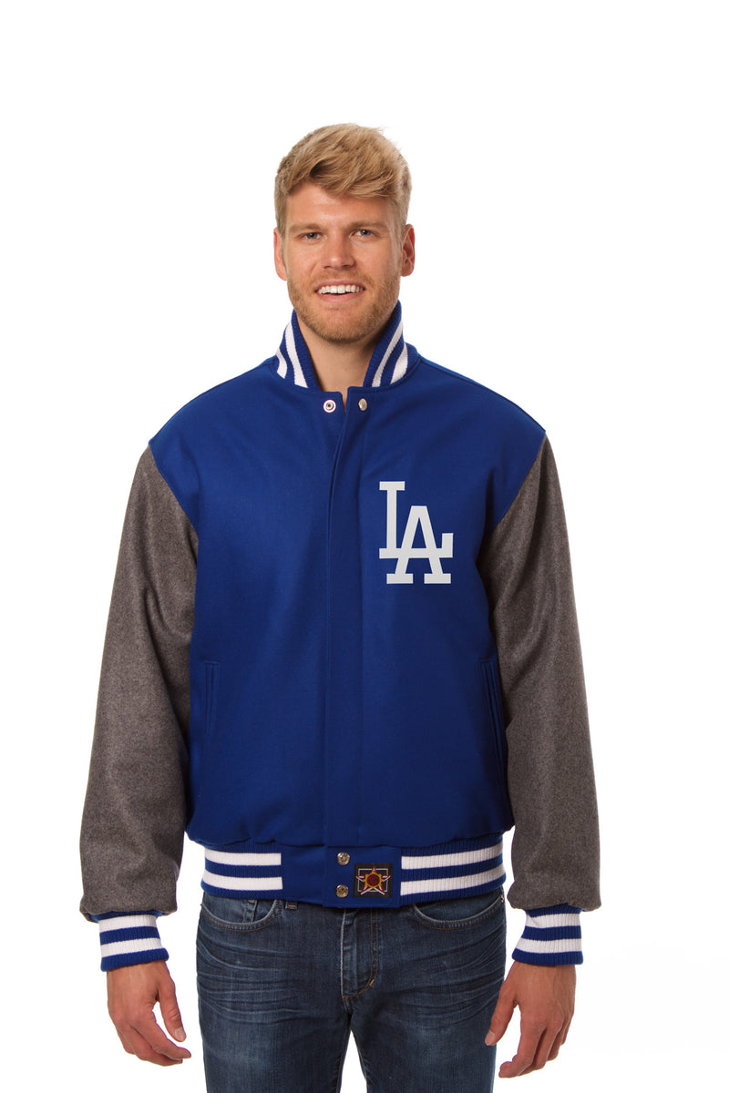 Los Angeles Dodgers JH Design Women's Embroidered Logo All-Wool Jacket -  Black