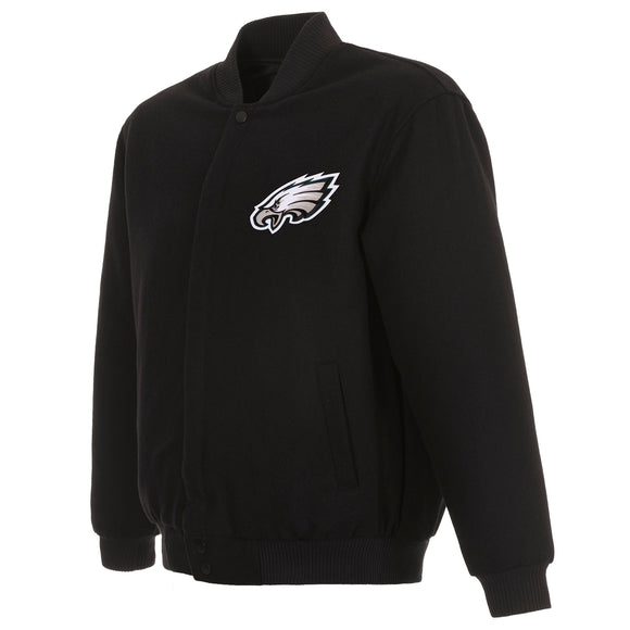 Philadelphia Eagles Reversible Wool Jacket - Black - JH Design