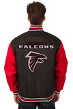 Atlanta Falcons Poly Twill Varsity Jacket - Black/Red - JH Design