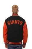 San Francisco Giants Two-Tone Wool Jacket w/ Handcrafted Leather Logos - Black/Orange - JH Design