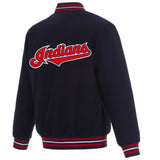 Cleveland Indians Reversible Wool Jacket - Navy - J.H. Sports Jackets