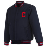 Cleveland Indians Reversible Wool Jacket - Navy - JH Design