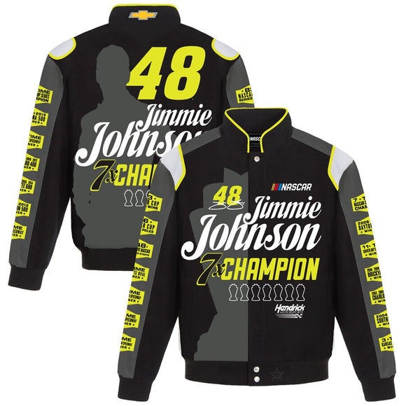 Jimmie Johnson JH Design Special Edition Twill Uniform Jacket - Black/Charcoal - JH Design