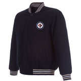 Winnipeg Jets Reversible Wool Jacket - Navy - J.H. Sports Jackets