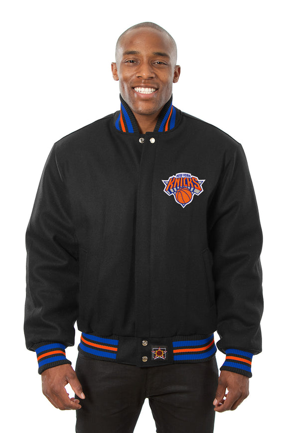 New York Knicks Embroidered Wool Jacket - Black - JH Design