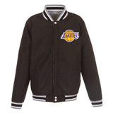 Los Angeles Lakers Two-Tone Reversible Fleece Jacket - Gray/Black - JH Design