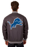 Detroit Lions Poly Twill Varsity Jacket - Charcoal - JH Design