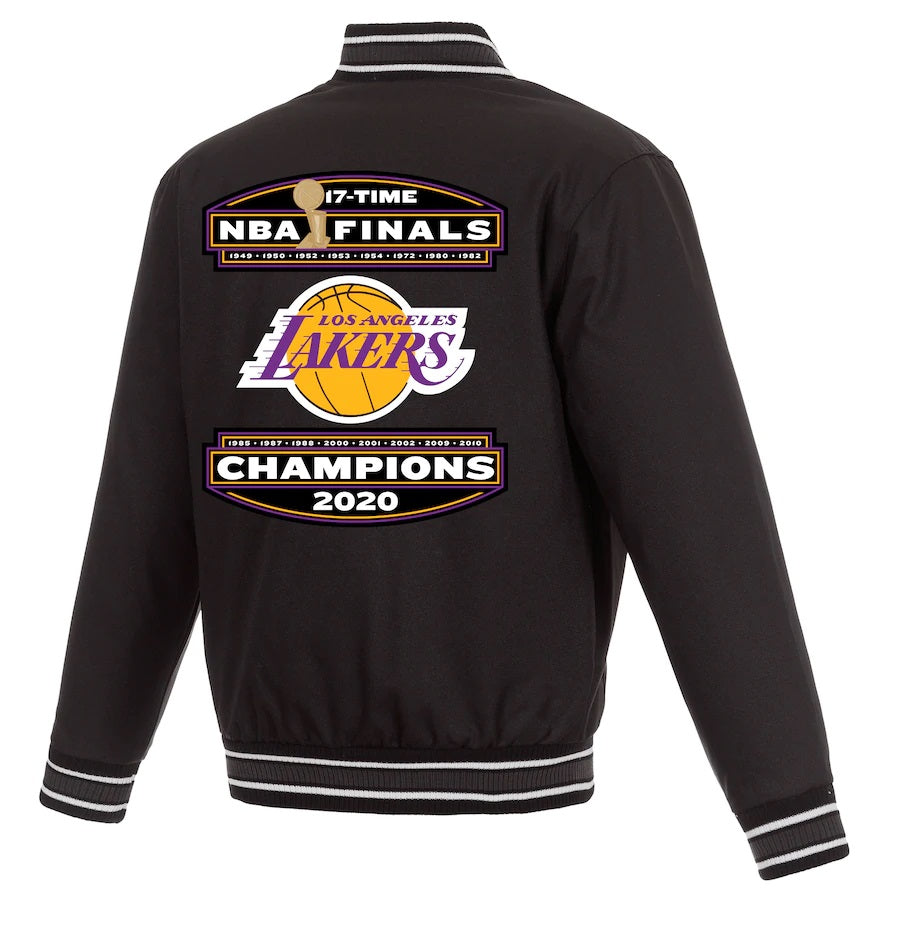 Los Angeles Lakers JH Design 17-Time NBA Finals Champions Reversible Full-Snap Jacket - Black Medium