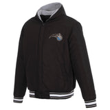 Orlando Magic Two-Tone Reversible Fleece Hooded Jacket - Black/Grey - JH Design