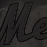 New York Mets Full Leather Jacket - Black/Black - JH Design