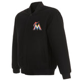 Miami Marlins Reversible Wool Jacket - Black - JH Design