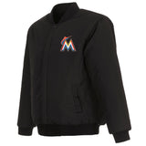 Miami Marlins Reversible Wool Jacket - Black - JH Design