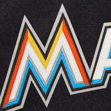 Miami Marlins Two-Tone Wool Jacket w/ Handcrafted Leather Logos - Black/Gray - JH Design