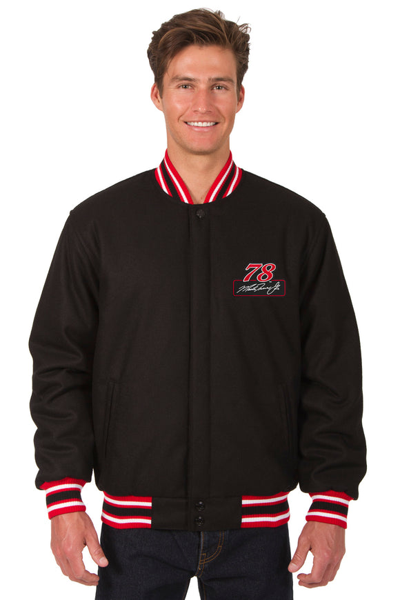 Martin Truex Jr. Wool Varsity Jacket - Black/Red - JH Design