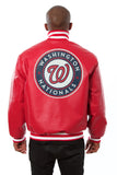 Washington Nationals Full Leather Jacket - Red - JH Design
