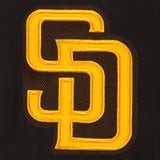 San Diego Padres Wool & Leather Reversible Jacket w/ Embroidered Logos - Charcoal/Navy - J.H. Sports Jackets