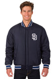 San Diego Padres Reversible Wool Jacket - Navy - JH Design