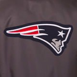 New England Patriots Poly Twill Varsity Jacket - Charcoal - JH Design