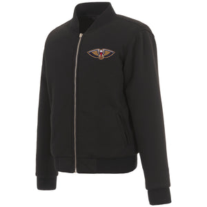 New Orleans Pelicans JH Design Reversible Women Fleece Jacket - Black - JH Design