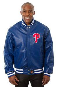Philadelphia Phillies Full Leather Jacket - Royal - JH Design