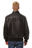 Pittsburgh Pirates Full Leather Jacket - Black/Black - JH Design
