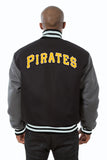 Pittsburgh Pirates Embroidered Wool Jacket - Black/Charcoal - JH Design