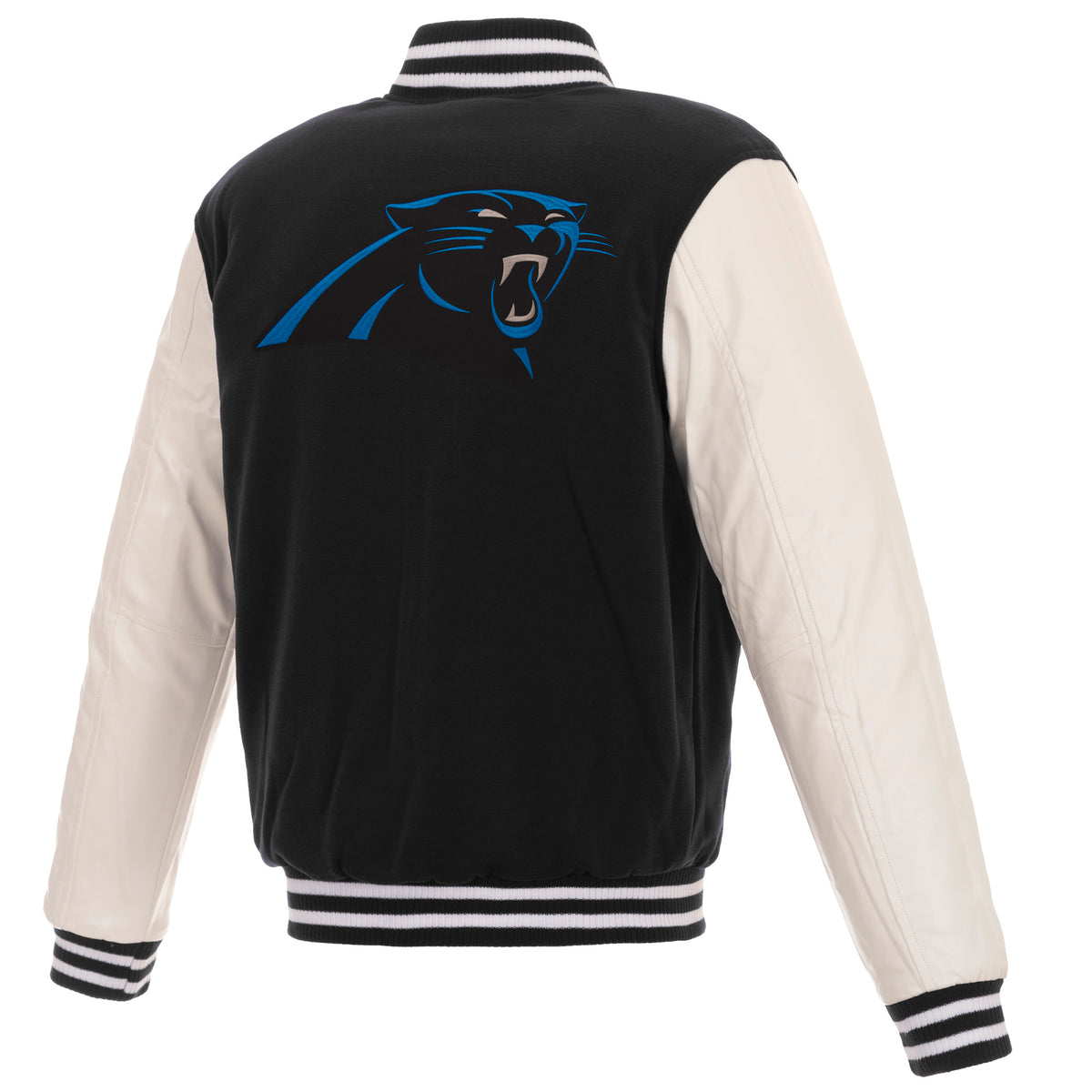 Men's JH Design Gray/Black Carolina Panthers Reversible Fleece Full-Snap  Jacket