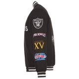 Las Vegas Raiders Commemorative Reversible Wool Championship Jacket - Black - J.H. Sports Jackets