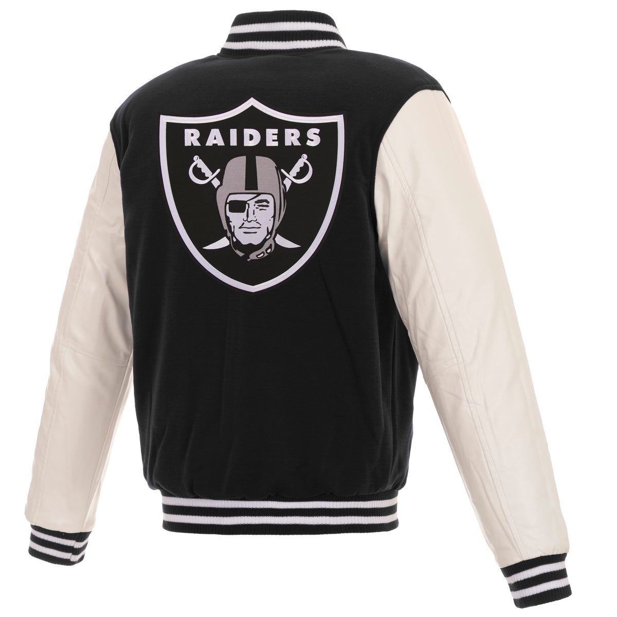 Las Vegas Raiders NFL Motor Fleece Leather Jackets - Freedomdesign