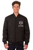 Dodge Ram Wool & Leather Reversible Varsity Jacket - Black - JH Design