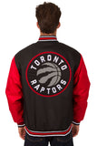 Toronto Raptors Poly Twill Varsity Jacket - Black/Red - JH Design