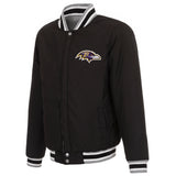 Baltimore Ravens Two-Tone Reversible Fleece Jacket - Gray/Black - J.H. Sports Jackets
