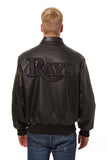 Tampa Bay Rays Full Leather Jacket - Black/Black - JH Design