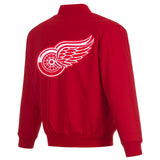 Detroit Red Wings Poly Twill Varsity Jacket - Red - J.H. Sports Jackets