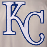 Kansas City Royals Poly Twill Varsity Jacket - Gray/Royal - JH Design