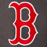 Boston Red Sox Wool & Leather Reversible Jacket w/ Embroidered Logos - Charcoal/Navy - J.H. Sports Jackets