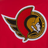 Ottawa Senators Poly Twill Varsity Jacket - Red - J.H. Sports Jackets
