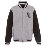 Chicago White Sox Two-Tone Reversible Fleece Jacket - Gray/Black - J.H. Sports Jackets