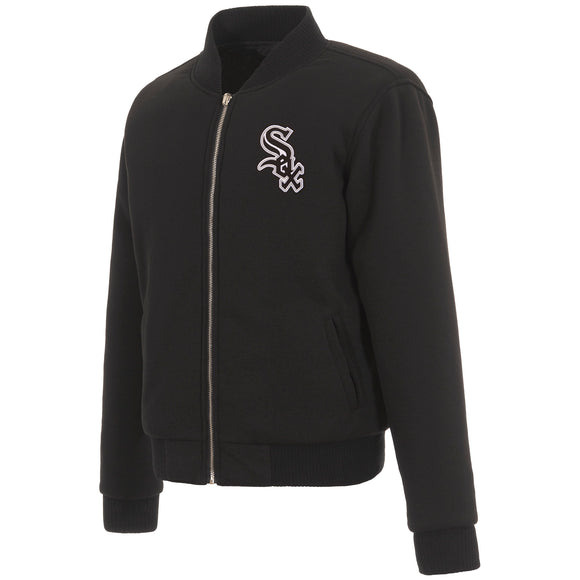 Chicago White Sox JH Design Reversible Women Fleece Jacket - Black - JH Design
