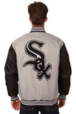 Chicago White Sox Poly Twill Varsity Jacket - Gray/Black - JH Design
