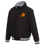 Phoenix Suns Two-Tone Reversible Fleece Hooded Jacket - Black/Grey - JH Design