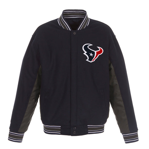 Houston Texans JH Design Wool Reversible Full-Snap Jacket – Navy - JH Design