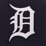 Detroit Tigers - JH Design Reversible Fleece Jacket with Faux Leather Sleeves - Navy/White - J.H. Sports Jackets
