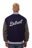 Detroit Tigers Embroidered Wool Jacket - Navy/Charcoal - JH Design