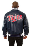Minnesota Twins Full Leather Jacket - Navy - JH Design