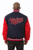 Minnesota Twins Embroidered Wool Jacket - Navy/Red - JH Design