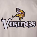 Minnesota Vikings Poly Twill Varsity Jacket - Gray/Black - JH Design